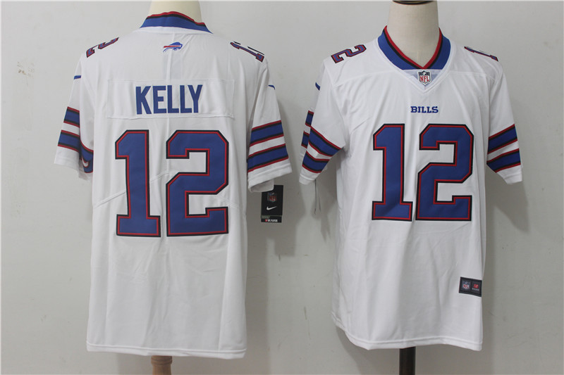Men's Buffalo Bills Jim Kelly #12 White Jersey